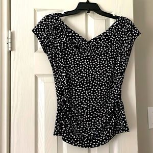 Women off the shoulder black top with White Polka dots